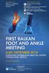 FIRST BALKAN FOOT AND ANKLE MEETING