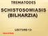 SCHISTOSOMIASIS (BILHARZIA)