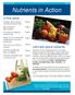 Nutrients in Action. In this issue... Let s talk about nutrients. Did you know?