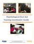 Psychological First Aid Training Coordinator Guide