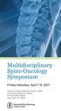 Multidisciplinary Spine Oncology Symposium