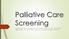 Palliative Care Screening