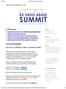 In This Issue: Summit Spotlight: Sponsors, exhibitors make Summit possible. When. Where. What. On the Website
