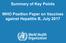 Summary of Key Points. WHO Position Paper on Vaccines against Hepatitis B, July 2017