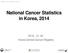 National Cancer Statistics in Korea, 2014