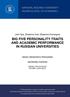 BIG FIVE PERSONALITY TRAITS AND ACADEMIC PERFORMANCE IN RUSSIAN UNIVERSITIES