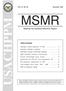 MSMR USACHPPM. Medical Surveillance Monthly Report. VOL. 01 NO. 09 December Table of Contents