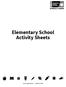 Elementary School Activity Sheets