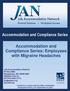 Accommodation and Compliance Series. Accommodation and Compliance Series: Employees with Migraine Headaches