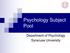 Psychology Subject Pool. Department of Psychology Syracuse University