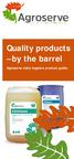 Quality products by the barrel. Agroserve dairy hygiene product guide.