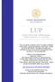 LUP. Lund University Publications Institutional Repository of Lund University