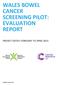 WALES BOWEL CANCER SCREENING PILOT: EVALUATION REPORT PROJECT DATES: FEBRUARY TO APRIL 2015