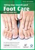 Foot Care. Taking steps towards good FOR AT-RISK FEET. Person with Diabetes