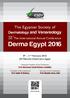 Welcome Message. Derma Egypt 2016