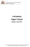 e-anatomy Paper 2 Exam Monday, 4 April 2016