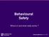 Behavioural Safety. What is it and what really works?