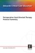 Edwards Critical Care Education. Perioperative Goal-Directed Therapy Protocol Summary