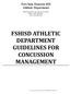 FSHISD ATHLETIC DEPARTMENT GUIDELINES FOR CONCUSSION MANAGEMENT