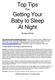 Top Tips. Getting Your Baby to Sleep At Night