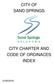 CITY OF SAND SPRINGS CITY CHARTER AND CODE OF ORDINACES INDEX