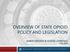 OVERVIEW OF STATE OPIOID POLICY AND LEGISLATION AMBER WIDGERY & ALISON LAWRENCE JUNE 2018
