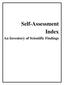 Self-Assessment Index. An Inventory of Scientific Findings