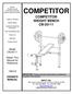 COMPETITOR COMPETITOR WEIGHT BENCH. Model CB Retain This Manual for Reference OWNER'S MANUAL
