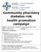 Community pharmacy diabetes risk health promotion campaign