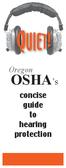 Oregon. OSHA s. concise guide to hearing protection