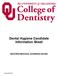 Dental Hygiene Candidate Information Sheet WESTERN REGIONAL EXAMINING BOARD