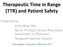 Therapeutic Time in Range (TTR) and Patient Safety