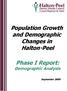 Population Growth and Demographic Changes in Halton-Peel. Phase I Report: Demographic Analysis
