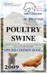 POULTRY SWINE APPLIED COMMON SENSE. Customer # (Please use when placing orders) (Catalog Effective February 2009) FPD168-3