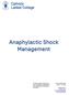 Anaphylactic Shock Management
