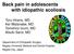Back pain in adolescents with idiopathic scoliosis
