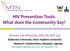 HIV Prevention Tools: What does the Community Say?