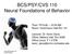 BCS/PSY/CVS 110 Neural Foundations of Behavior