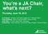 You re a JA Chair, what s next?