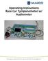 Operating Instructions Race Car Tympanometer w/ Audiometer