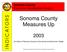 Sonoma County. Measures Up INDICATORS. Sonoma County. Economic Development Board. An Index of Sonoma County s Community and Economic Vitality