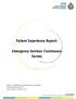 Patient Experience Report: Emergency Services Continuous Survey