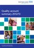 Quality account summary 2012/13