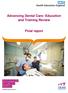 Advancing Dental Care: Education and Training Review. Final report