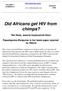 Did Africans get HIV from chimps?