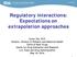 Regulatory interactions: Expectations on extrapolation approaches