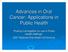 Advances in Oral Cancer: Applications in Public Health