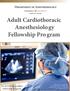 Adult Cardiothoracic Anesthesiolo gy Fellowship Pro gram