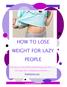HOW TO LOSE WEIGHT FOR LAZY PEOPLE