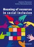 Meaning of resources in social inclusion